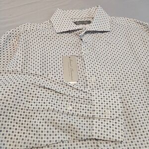 Daniel Cremieux Signature x Albini Med Blue Grey Long Slv Linen Shirt NWT L1001